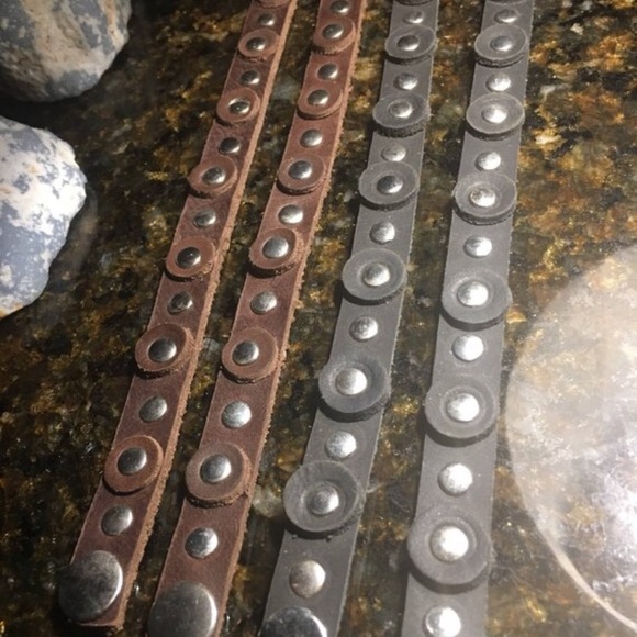 Genuine Leather Brown or Black Circle Punch Stud - Picture 2 of 3